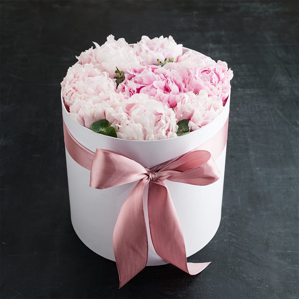 Pink Peonies in a Gift Box